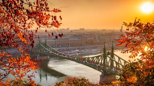 Budapest, Hungary &#8211; Liberty Bridge Szabadsag Hid at sunrise