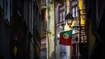 Portugal flag on a street in Porto