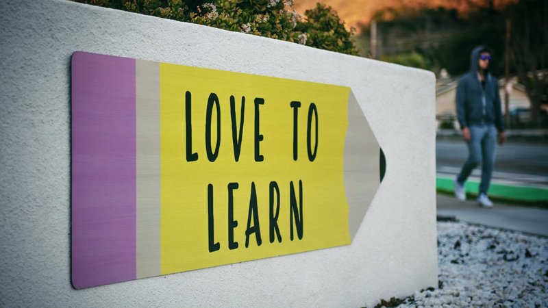 sign showing desire to learn