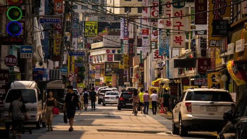 People walking in Seoul, South Korea