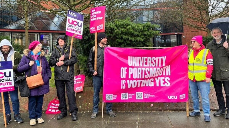 UCU members on strike